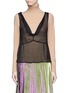 Main View - Click To Enlarge - DRIES VAN NOTEN - 'Tila' chiffon camisole overlay cashmere sweater