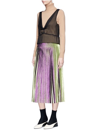 Figure View - Click To Enlarge - DRIES VAN NOTEN - 'Tila' chiffon camisole overlay cashmere sweater