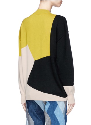 Back View - Click To Enlarge - DRIES VAN NOTEN - 'Tacey' colourblock Merino wool sweater