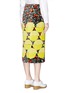 Back View - Click To Enlarge - DRIES VAN NOTEN - 'Shine' geometric floral print velvet pencil skirt