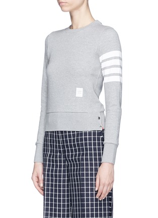 Front View - Click To Enlarge - THOM BROWNE  - Stripe sleeve cotton sweatshirt