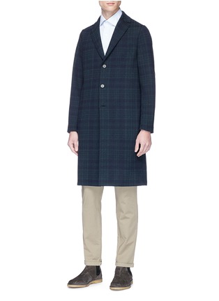 Front View - Click To Enlarge - HARRIS WHARF LONDON - Check plaid oversized coat