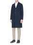 Front View - Click To Enlarge - HARRIS WHARF LONDON - Check plaid oversized coat