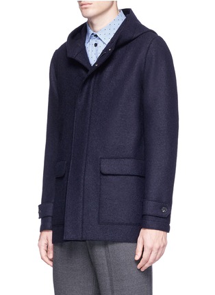 Front View - Click To Enlarge - HARRIS WHARF LONDON - Virgin wool melton hooded parka