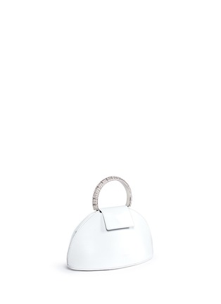 Detail View - Click To Enlarge - CALVIN KLEIN 205W39NYC - 'Dome' jewelled handle leather evening bag