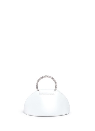 Detail View - Click To Enlarge - CALVIN KLEIN 205W39NYC - 'Dome' jewelled handle leather evening bag
