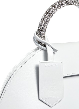  - CALVIN KLEIN 205W39NYC - 'Dome' jewelled handle leather evening bag