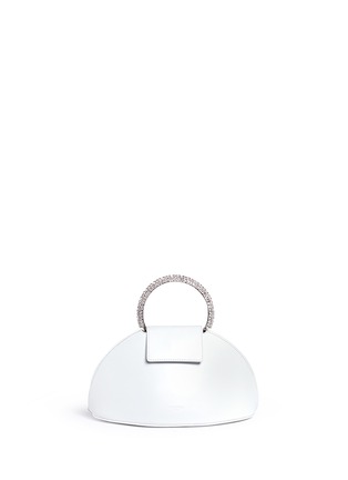 Main View - Click To Enlarge - CALVIN KLEIN 205W39NYC - 'Dome' jewelled handle leather evening bag