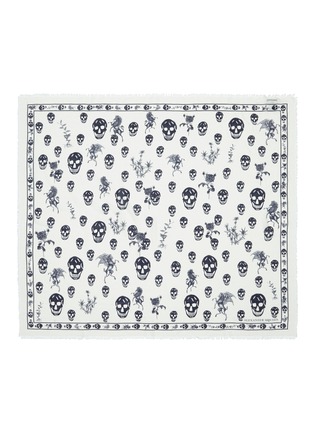 Main View - Click To Enlarge - ALEXANDER MCQUEEN - 'Romantic Weeds Skull' wool-silk scarf