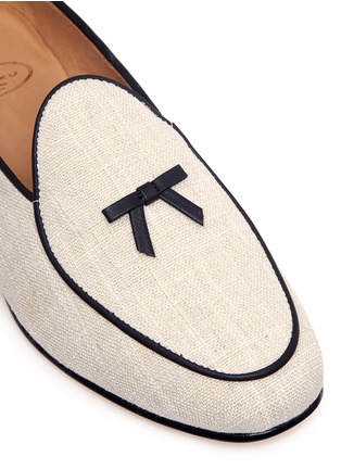 Detail View - Click To Enlarge - BING XU - 'Belgian' bow canvas loafers