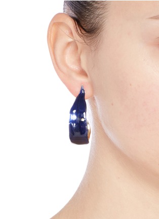 Figure View - Click To Enlarge - ELIZABETH AND JAMES - 'Sage' leaf hoop earrings