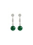Main View - Click To Enlarge - LC COLLECTION JADE - Diamond jade 18k white gold sphere drop earrings