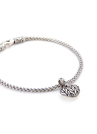 Detail View - Click To Enlarge - JOHN HARDY - Silver heart charm woven chain bracelet