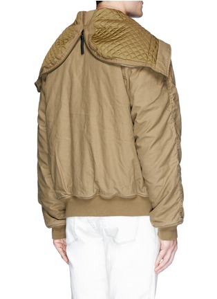 Back View - Click To Enlarge - 73354 - Retractable hood padded hopsack jacket