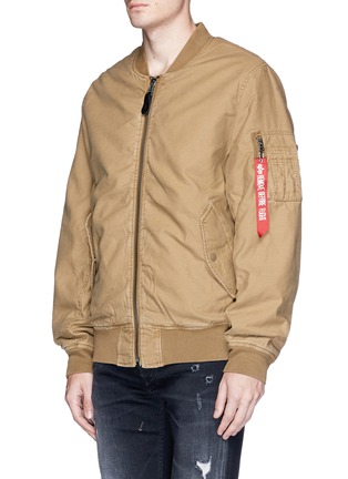 Front View - Click To Enlarge - 73354 - Cotton hopsack reversible MA-1 bomber jacket