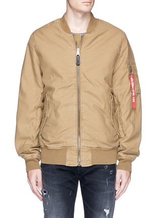 Main View - Click To Enlarge - 73354 - Cotton hopsack reversible MA-1 bomber jacket
