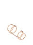 Detail View - Click To Enlarge - MESSIKA - 'Glam'Azone Double' diamond 18k rose gold chain ring