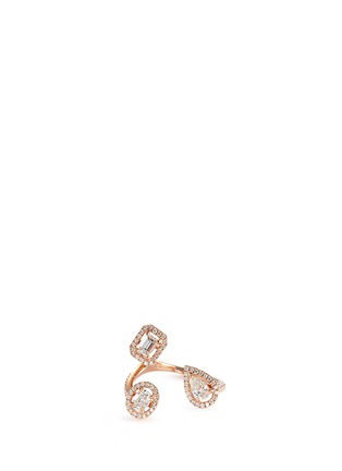 Main View - Click To Enlarge - MESSIKA - 'My Twin ' diamond 18k rose gold ring