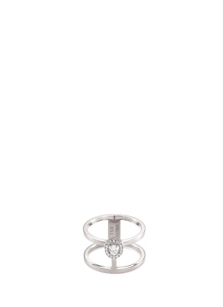 Main View - Click To Enlarge - MESSIKA - 'Glam'Azone 2 Row' diamond 18k white gold ring