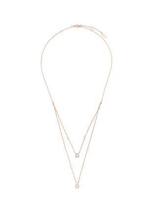 Main View - Click To Enlarge - MESSIKA - 'My Twin 2 Rows' diamond 18k rose gold tiered necklace