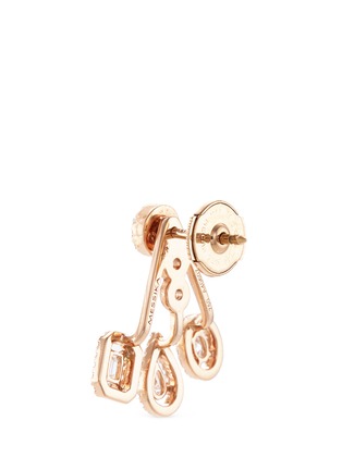 Detail View - Click To Enlarge - MESSIKA - 'My Twin Trio' diamond 18k rose gold asymmetric earrings