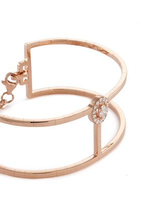Detail View - Click To Enlarge - MESSIKA - 'Glam'Azone Skinny 2 Row' diamond 18k rose gold bracelet