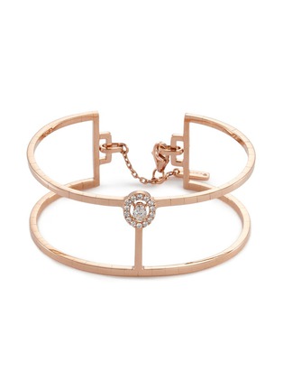Main View - Click To Enlarge - MESSIKA - 'Glam'Azone Skinny 2 Row' diamond 18k rose gold bracelet