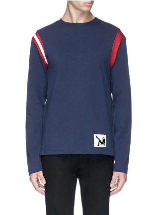 Main View - Click To Enlarge - CALVIN KLEIN 205W39NYC - Graphic patch contrast stripe sweatshirt