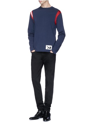 Figure View - Click To Enlarge - CALVIN KLEIN 205W39NYC - Graphic patch contrast stripe sweatshirt