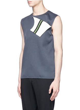 Figure View - Click To Enlarge - CALVIN KLEIN 205W39NYC - Front flap wool twill sleeveless top