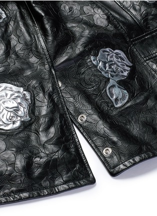 Detail View - Click To Enlarge - CALVIN KLEIN 205W39NYC - 'Embossed Policeman' calfskin leather jacket