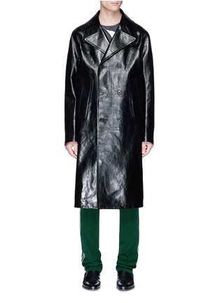 Main View - Click To Enlarge - CALVIN KLEIN 205W39NYC - Calfskin leather pea coat