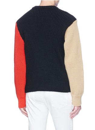 Back View - Click To Enlarge - CALVIN KLEIN 205W39NYC - Colourblock mix knit sweater
