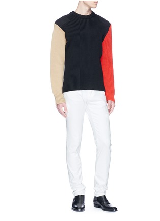Figure View - Click To Enlarge - CALVIN KLEIN 205W39NYC - Colourblock mix knit sweater