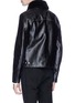 Back View - Click To Enlarge - CALVIN KLEIN 205W39NYC - Removable lamb fur collar leather jacket