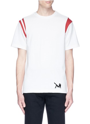 Main View - Click To Enlarge - CALVIN KLEIN 205W39NYC - Graphic patch contrast stripe T-shirt