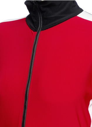 Detail View - Click To Enlarge - NORMA KAMALI - Contrast stripe turtleneck jersey track jacket