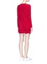 Back View - Click To Enlarge - NORMA KAMALI - 'Long Sleeve Twist Mini' ruched skirt