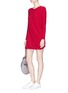 Figure View - Click To Enlarge - NORMA KAMALI - 'Long Sleeve Twist Mini' ruched skirt