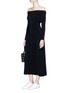 Figure View - Click To Enlarge - NORMA KAMALI - 'Cowl Neck Flaired' off-shoulder maxi dress