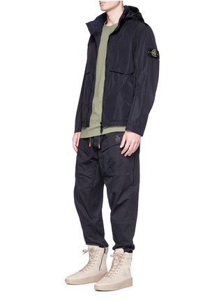 Figure View - Click To Enlarge - STONE ISLAND - Garment dyed packable hood jacket