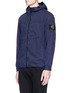 Front View - Click To Enlarge - STONE ISLAND - Brushed cotton canvas zip hoodie
