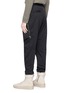 Back View - Click To Enlarge - STONE ISLAND - Zip panel cotton-wool pants