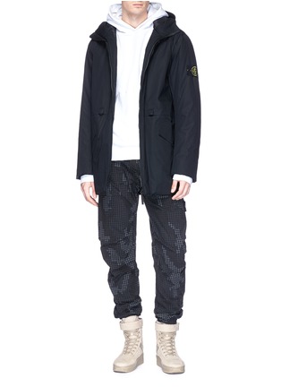 Figure View - Click To Enlarge - STONE ISLAND - Check grid camouflage print ripstop pants