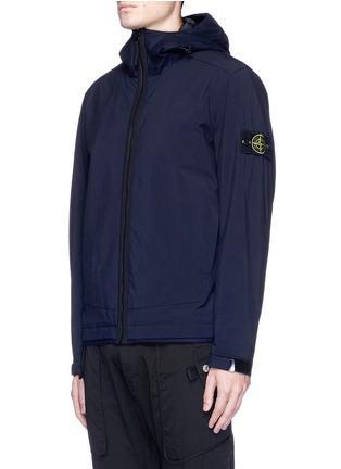 Front View - Click To Enlarge - STONE ISLAND - Soft Shell-R Primaloft® padded zip hoodie