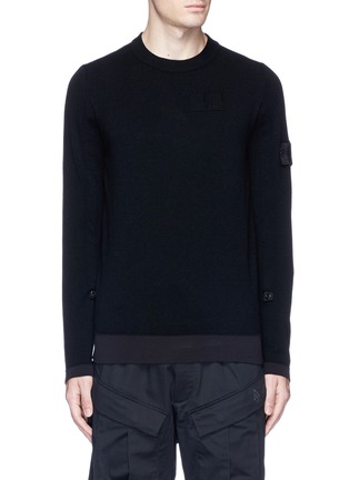 Main View - Click To Enlarge - STONE ISLAND - Ruched sleeve stretch sweater
