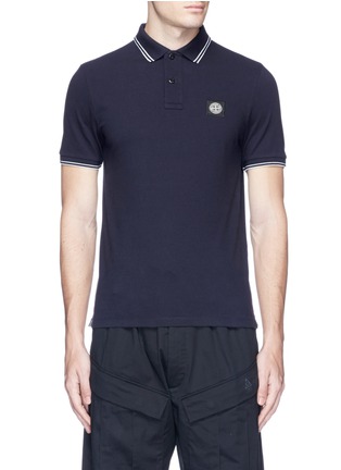 Main View - Click To Enlarge - STONE ISLAND - Logo patch polo shirt