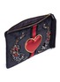Detail View - Click To Enlarge - SAM EDELMAN - 'Ryan' beaded tiger heart patch velvet pouch