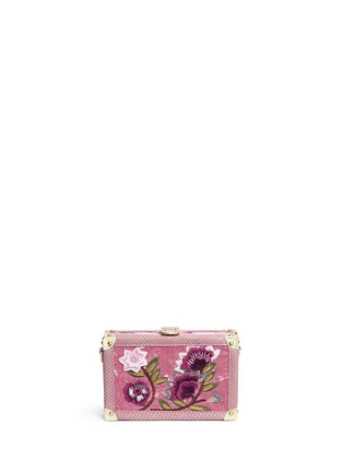 Main View - Click To Enlarge - SAM EDELMAN - 'Gabrielle' floral embroidered velvet box clutch
