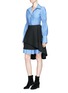 Figure View - Click To Enlarge - ADEAM - Pearlescent button asymmetric cascade overlay skirt